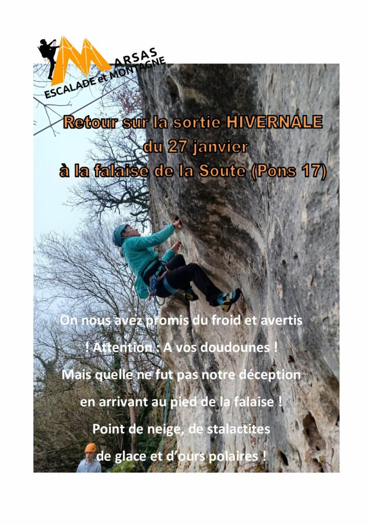 INFOS ESCALADE: RESUME D&rsquo;UN APRES-MIDI HIVERNAL DE GRIMPE EN FALAISE