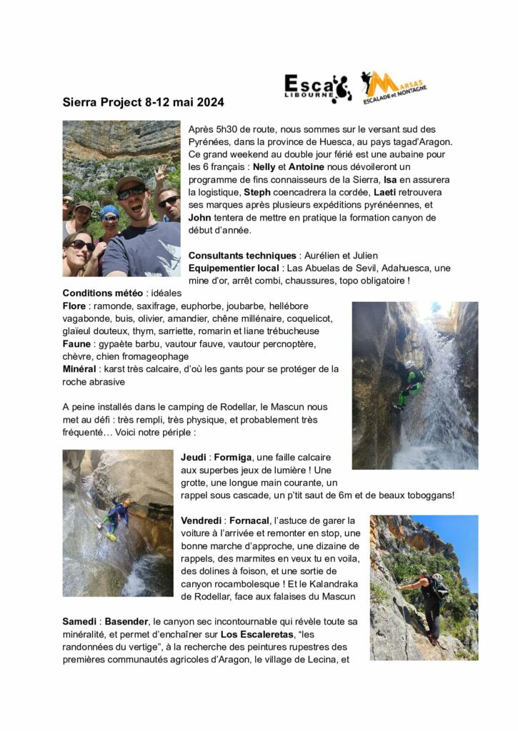 INFOS MONTAGNE: RETOUR SUR UNE SUPER SORTIE EN CANYON