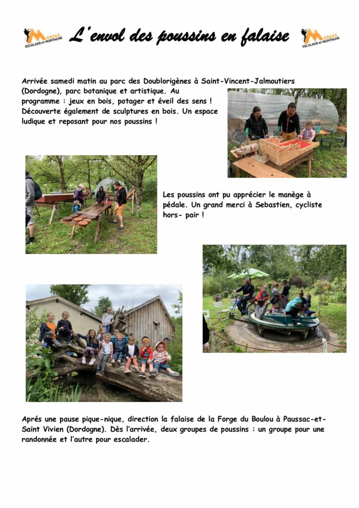 Résumé Week-end – Les Poussins en Falaise / 8-9 Juin