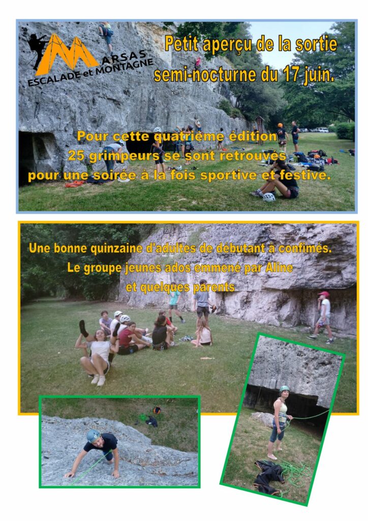 🌄 RESUME DE LA SORTIE SEMI NOCTURE DE MERCREDI 17 JUIN 🌄