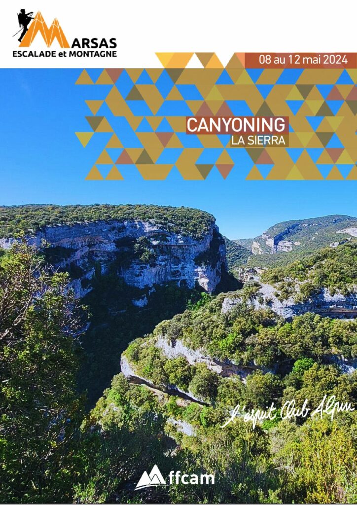 Séjour Canyoning La Sierra 08 au 12 mai 2024